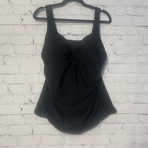 NWT Talbots & Miraclesuit Swimsuit Tankini Top UPF50+ Adjustable Strap Black 16